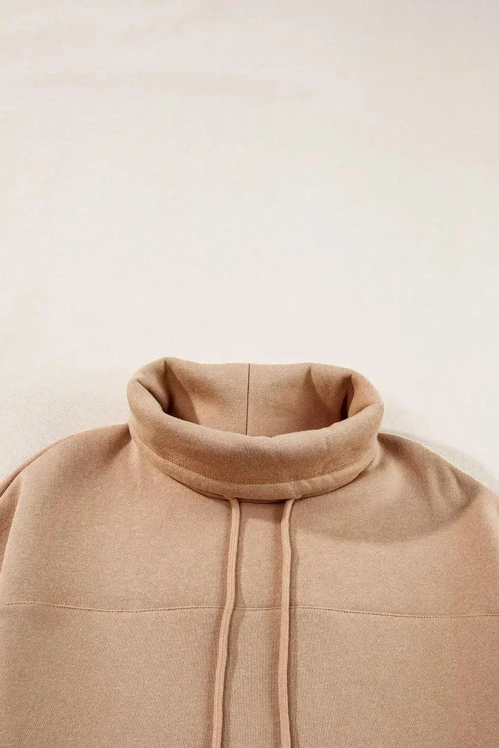 Drawstring Turtleneck Long Sleeve Sweatshirt – Cozy
