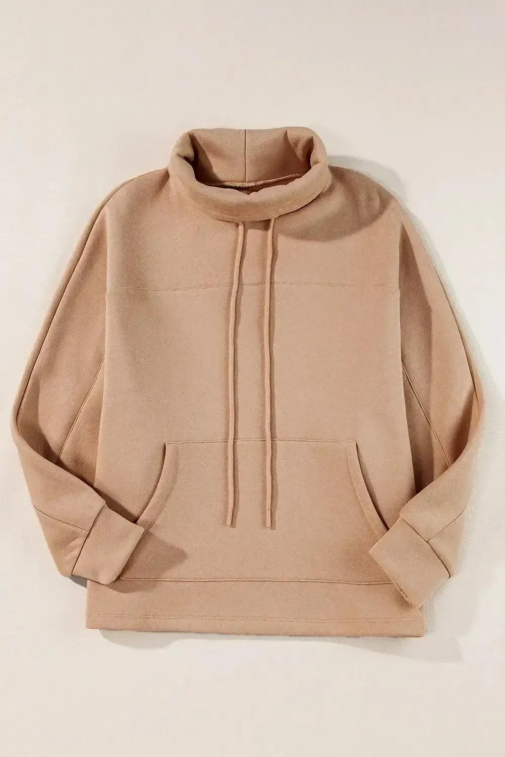 Drawstring Turtleneck Long Sleeve Sweatshirt – Cozy