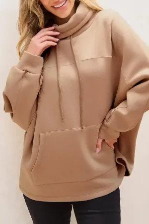 Drawstring Turtleneck Long Sleeve Sweatshirt – Cozy
