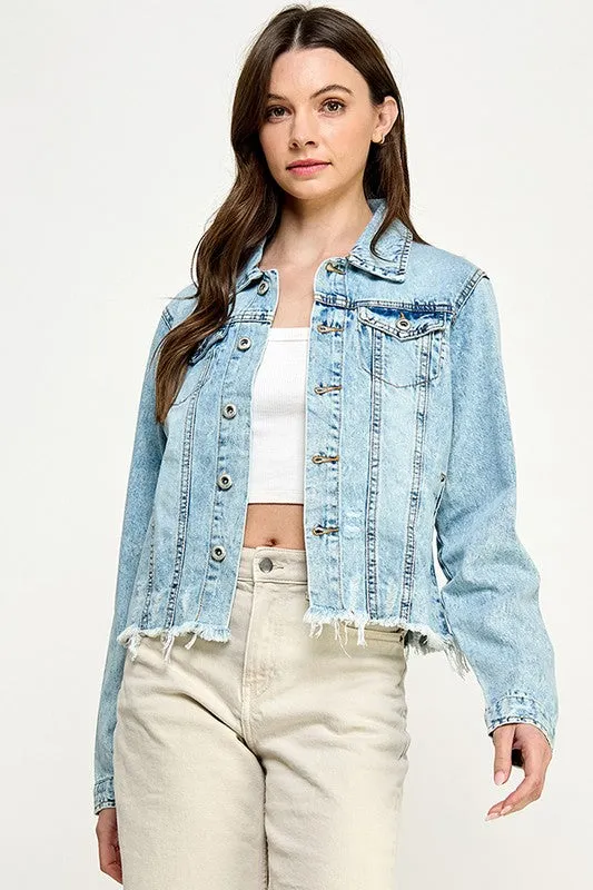 Drift Away Light Denim Distressed Jacket