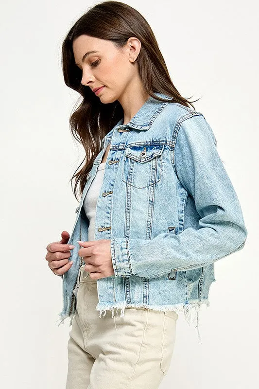 Drift Away Light Denim Distressed Jacket