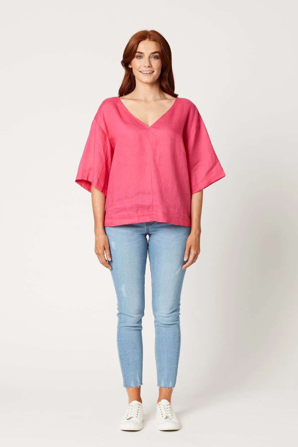 Eb&Ive Nala Block Top in Flamingo