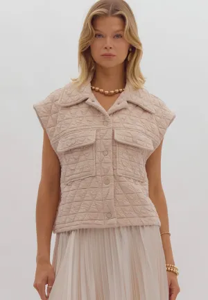 Ecru Quilted Vest