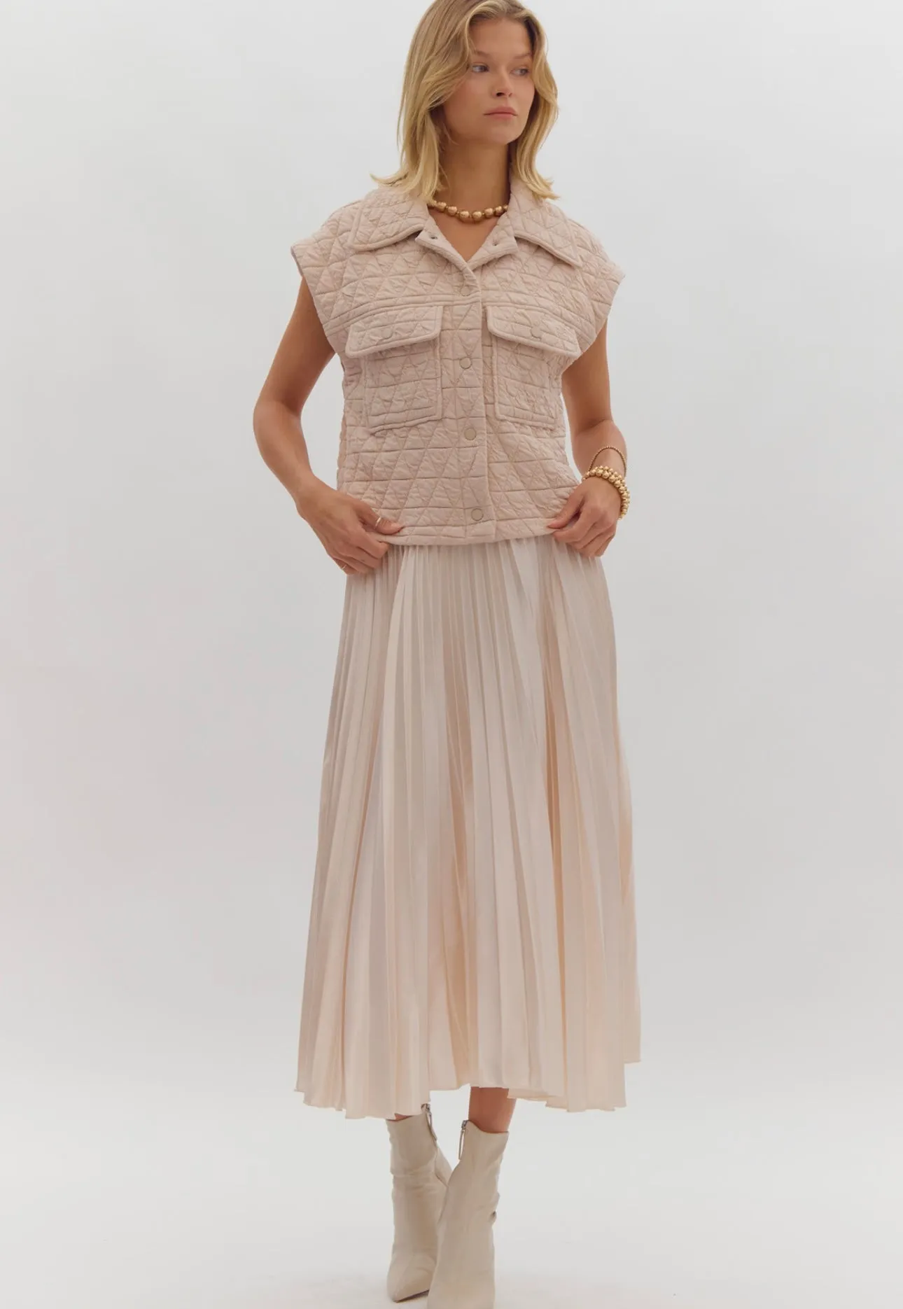 Ecru Quilted Vest