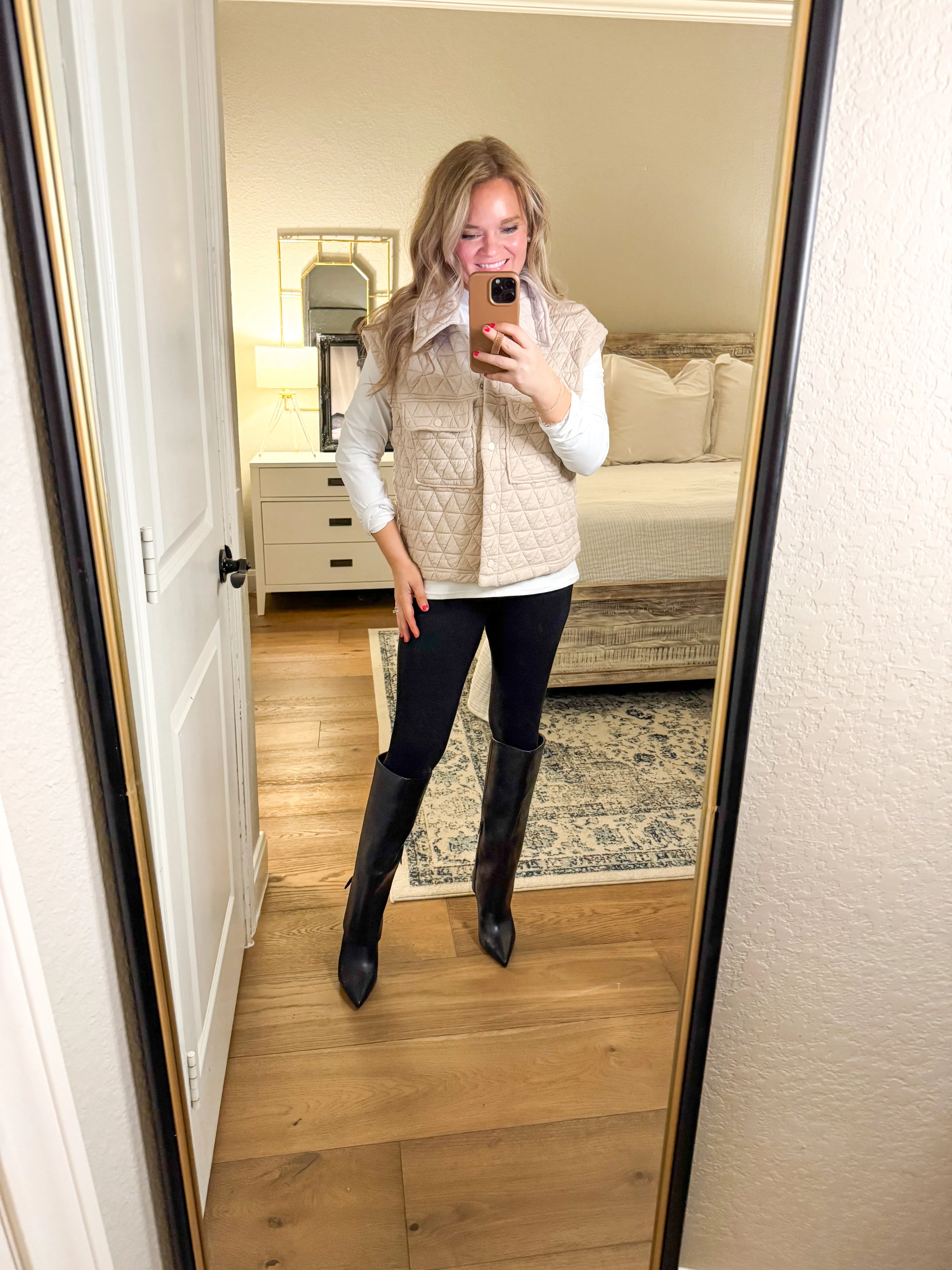 Ecru Quilted Vest