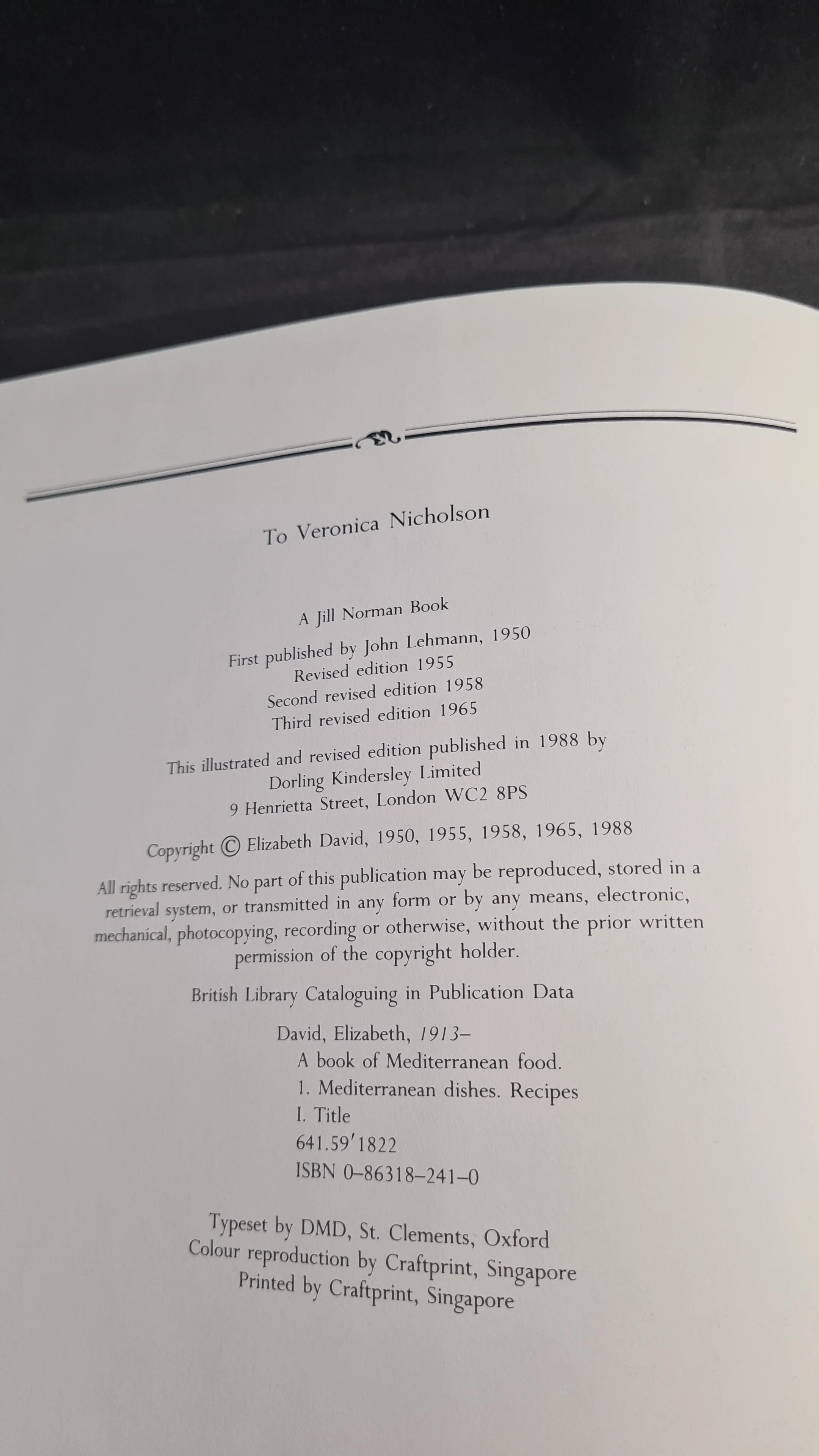 Elizabeth David - A Book of Mediterranean Food, Dorling Kindersley, 1988