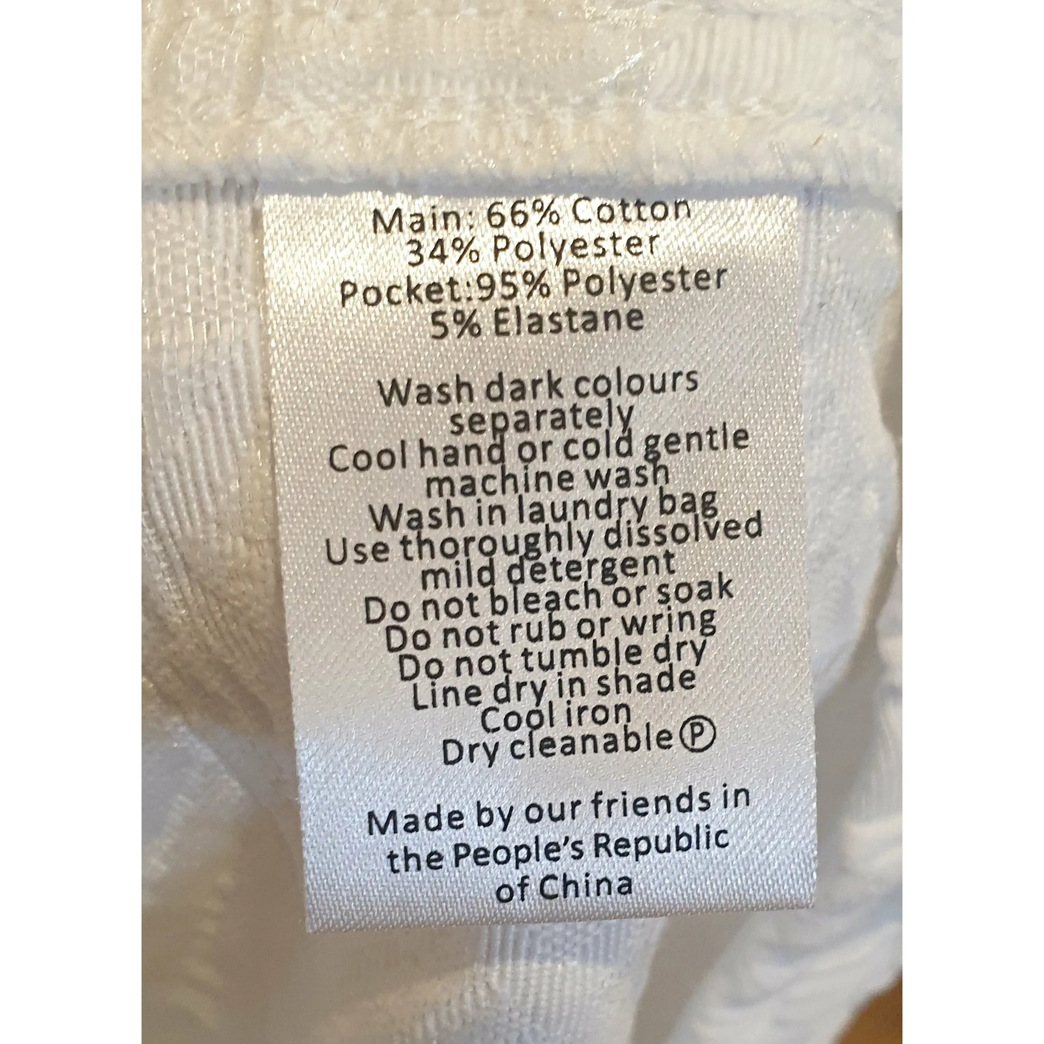 Elk white embossed skirt with drawstring waist size M (best fits 12)