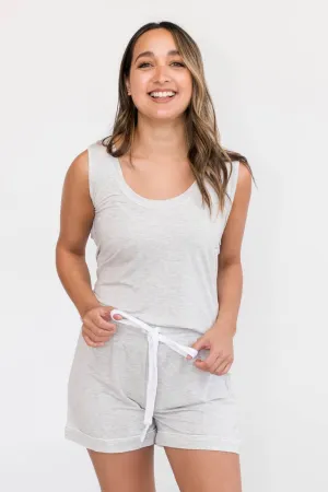 Ella Relaxed Tank Top | Pebble Grey