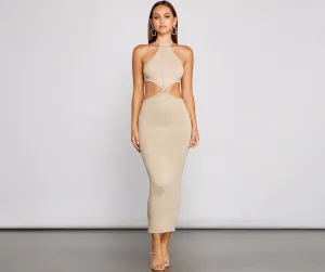 Endless Summer Stylish Halter Cutout Dress