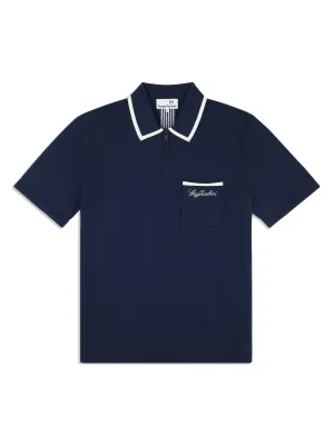 Enzo Knit Polo- Maritime Blue