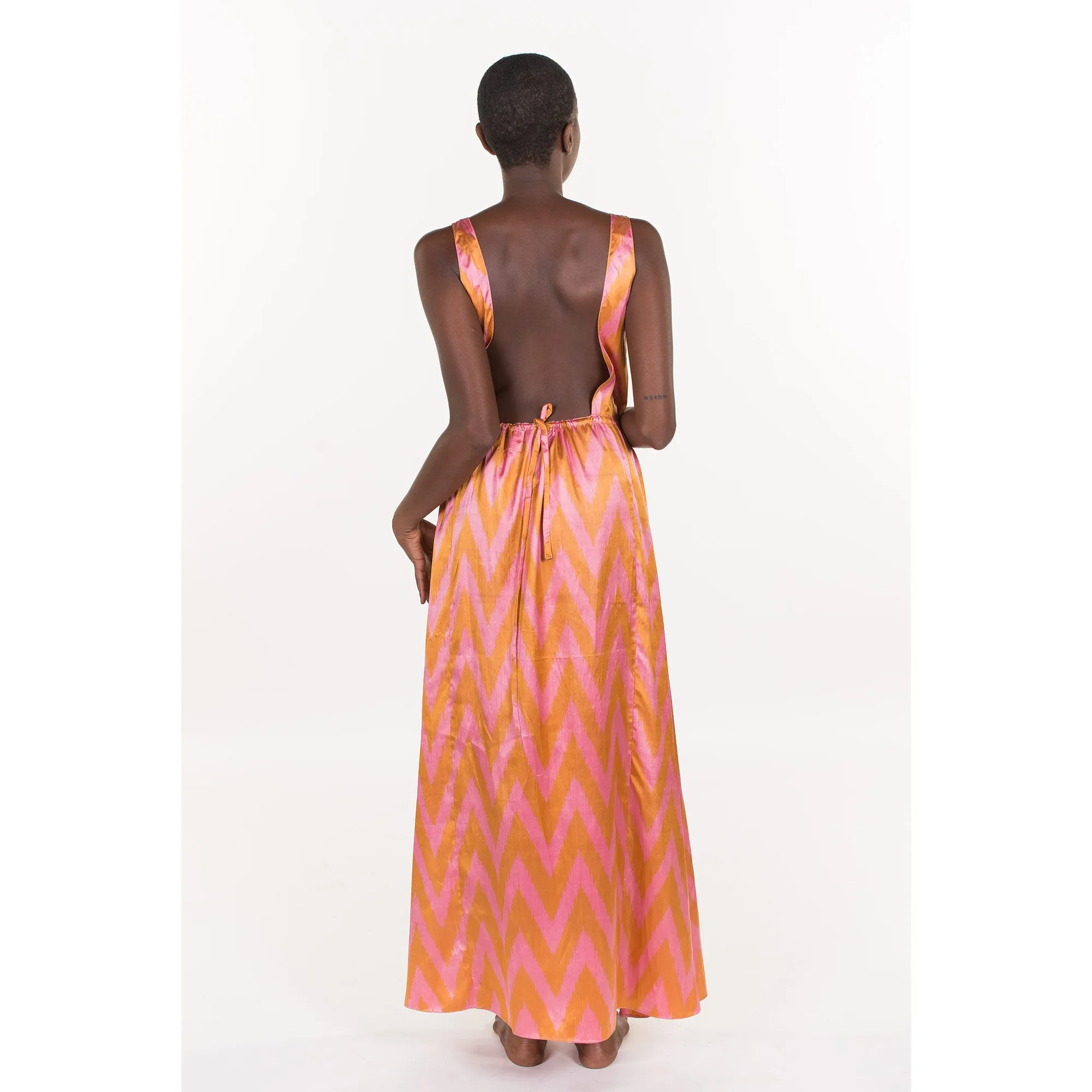 Esme Ikat Dress - Pink Gold