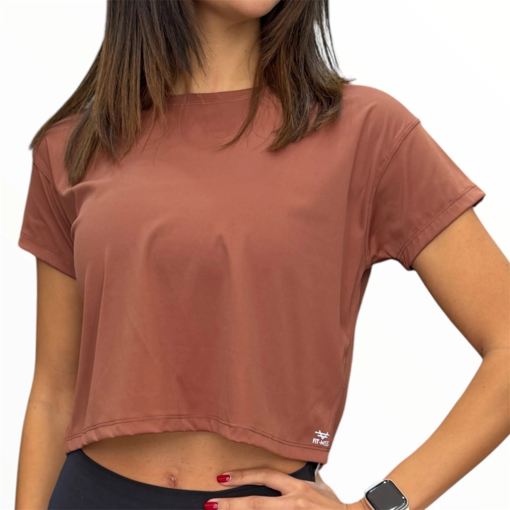 Essential Cropped Tee - Cognac