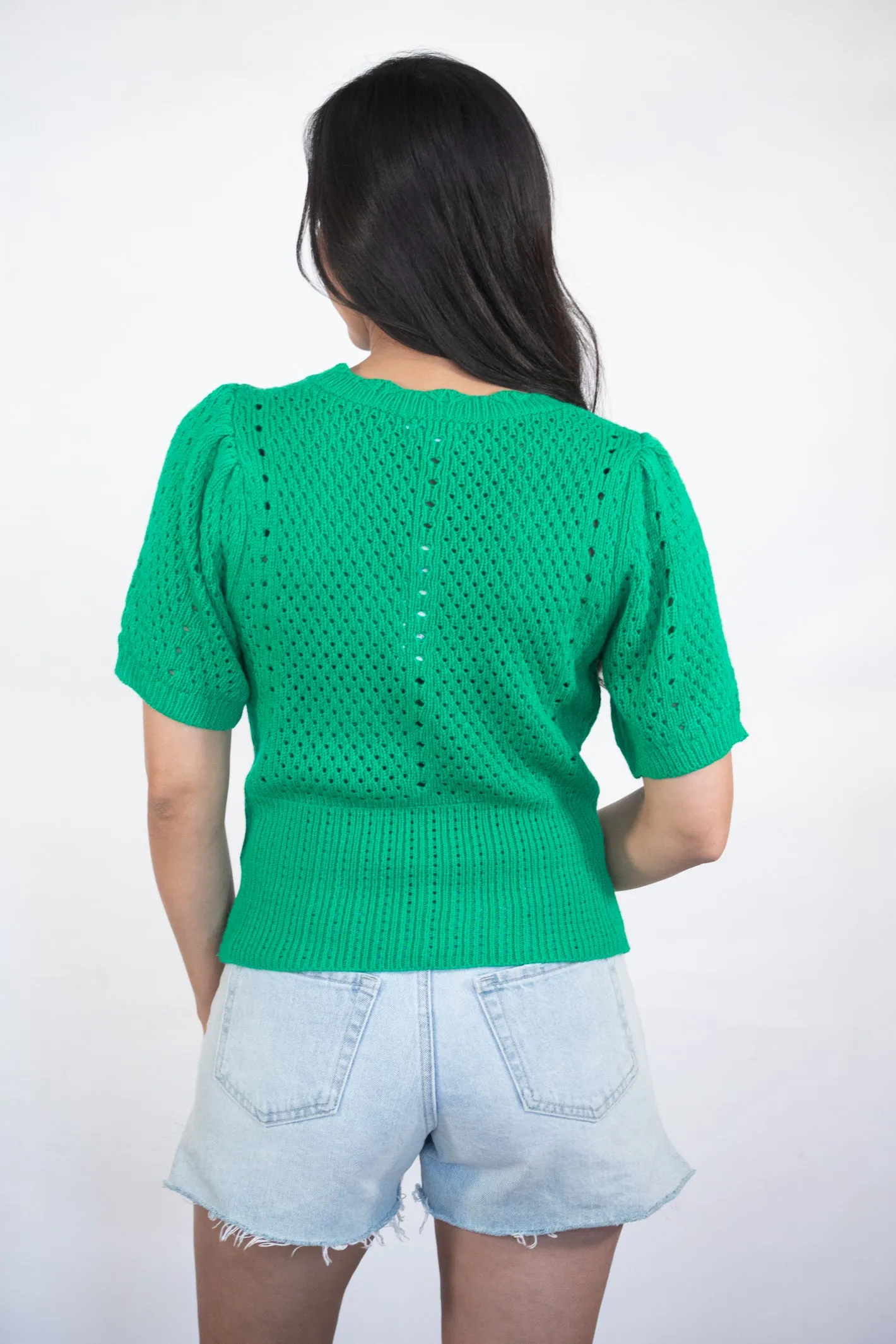 EVERGREEN CHARM KNIT TOP