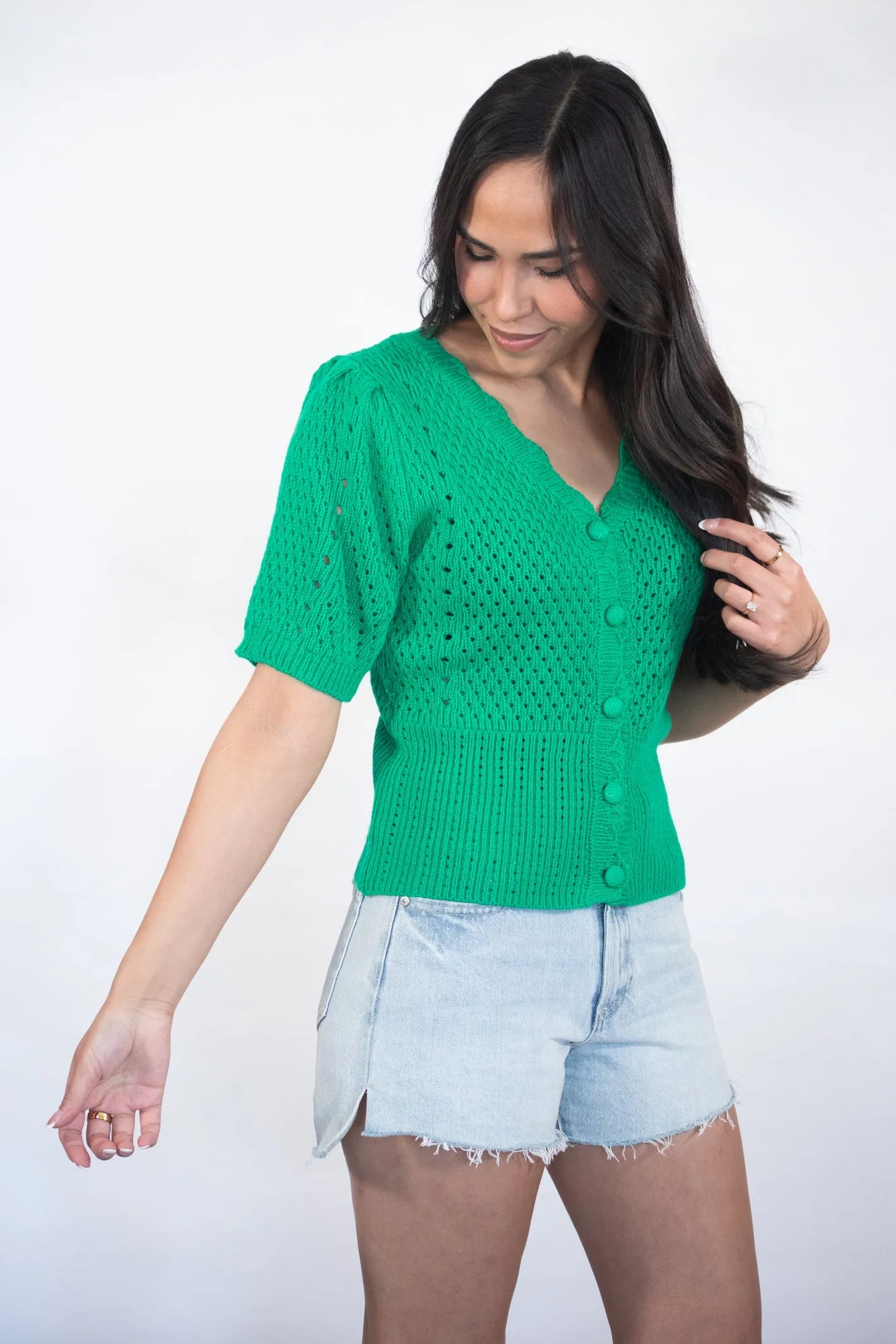EVERGREEN CHARM KNIT TOP