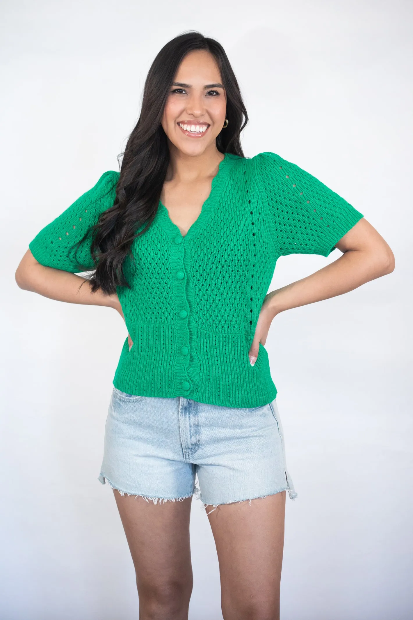 EVERGREEN CHARM KNIT TOP