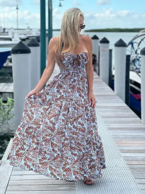 Fall Leaves Halter Dress