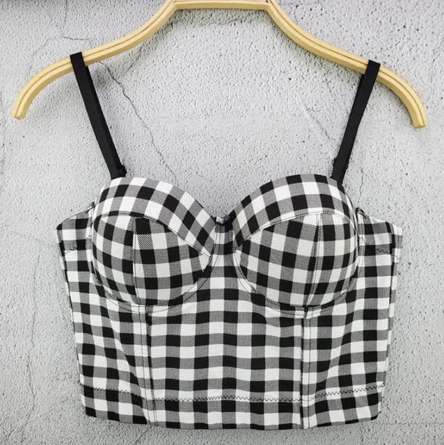 Fashion Mesh Push Up Bralet Women's Corset Bustier Bra Night Club Party long sexy Cropped Top Vest Plus Size AW514