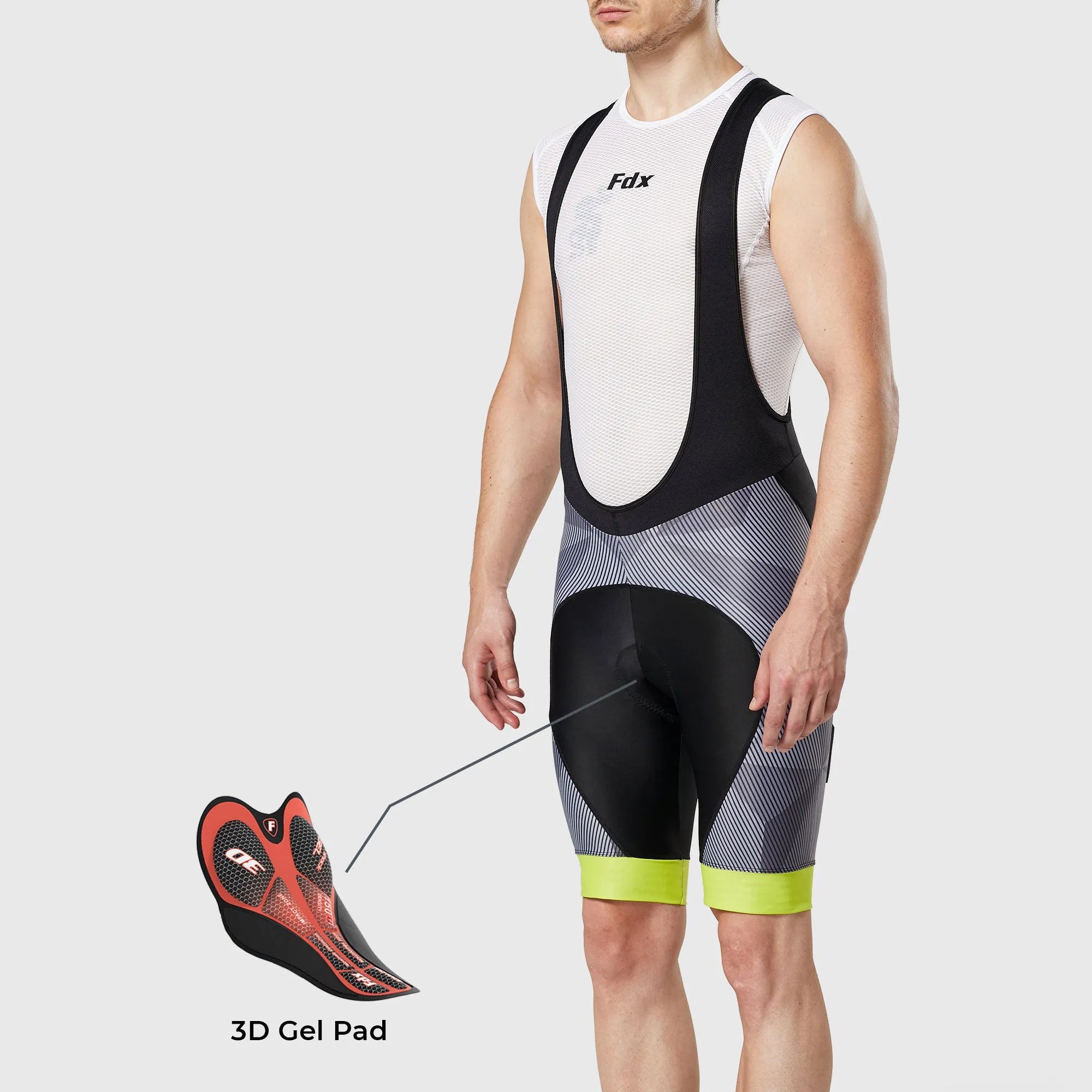 Fdx Splinter Yellow Men's & Boy's Summer Cycling Bib Shorts