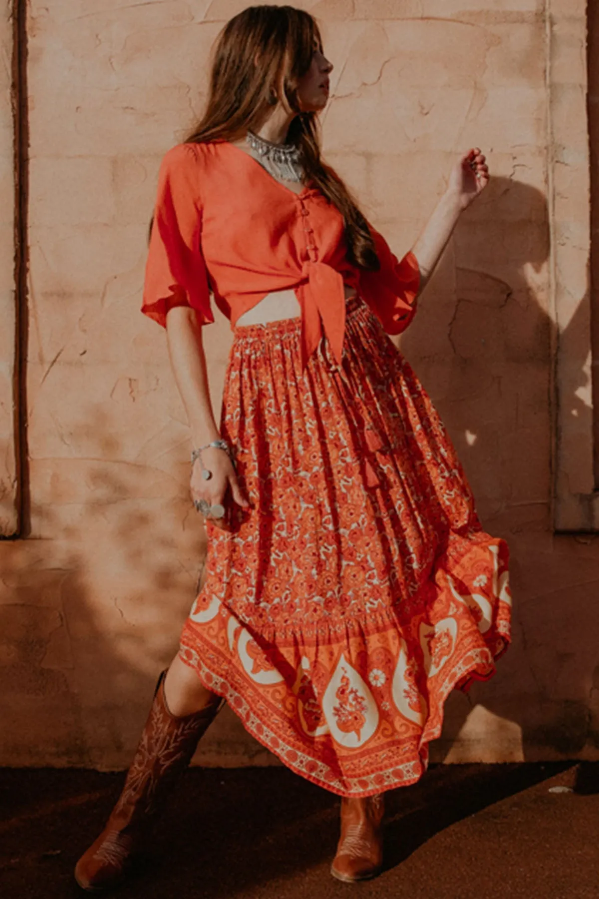 Festival of Roses Skirt - Moroccan Spice