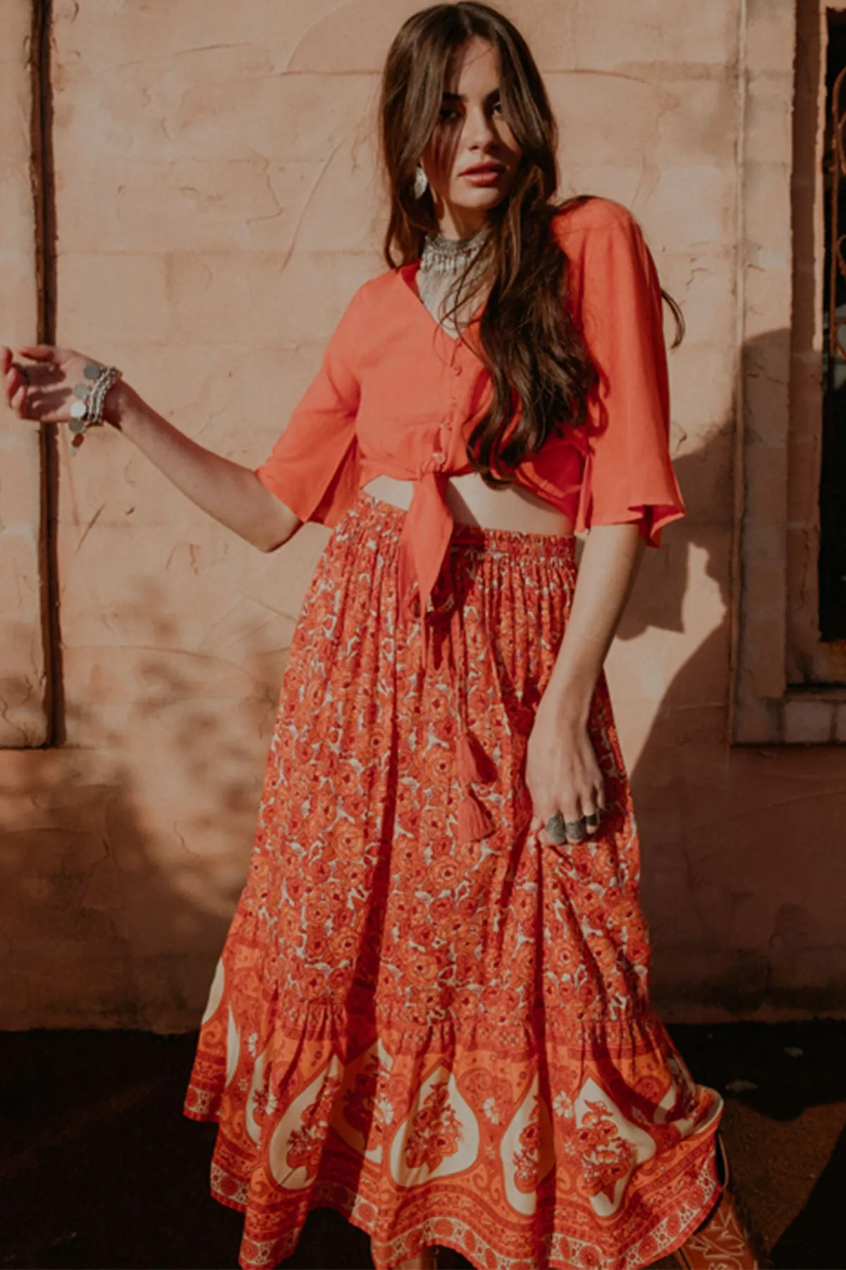 Festival of Roses Skirt - Moroccan Spice