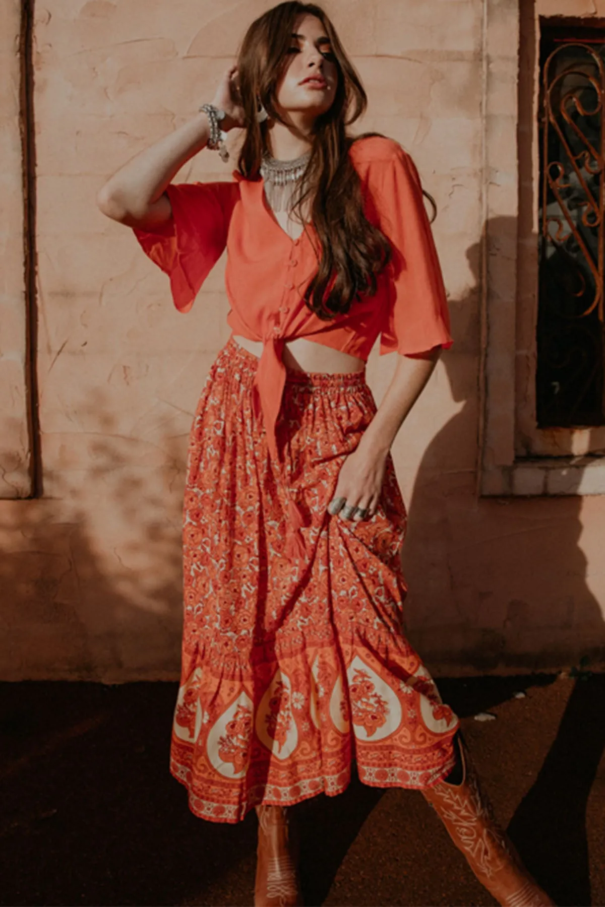 Festival of Roses Skirt - Moroccan Spice