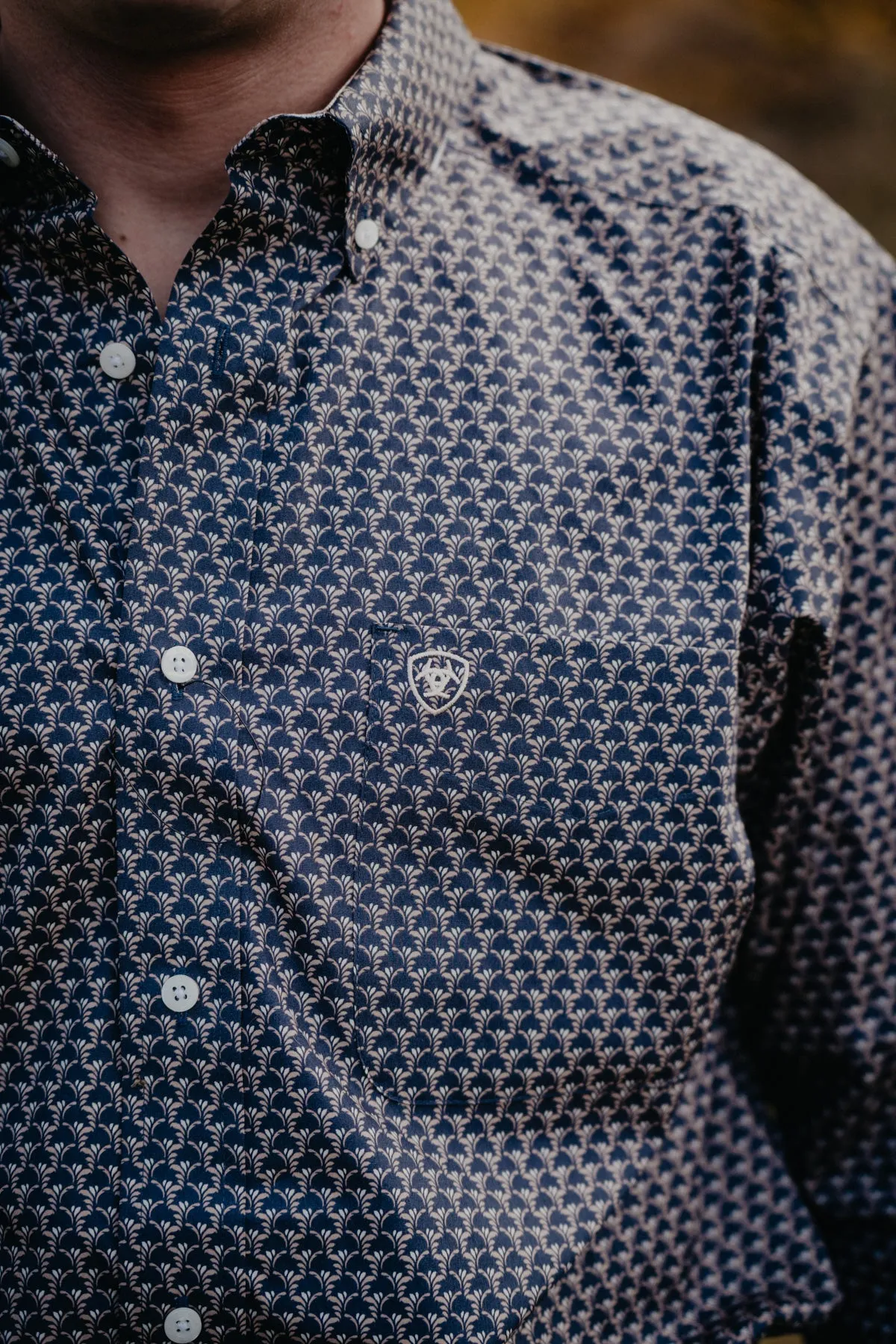 'Fields' Men's Wrinkle Free Dark Navy Long Sleeve Shirt (L ONLY)