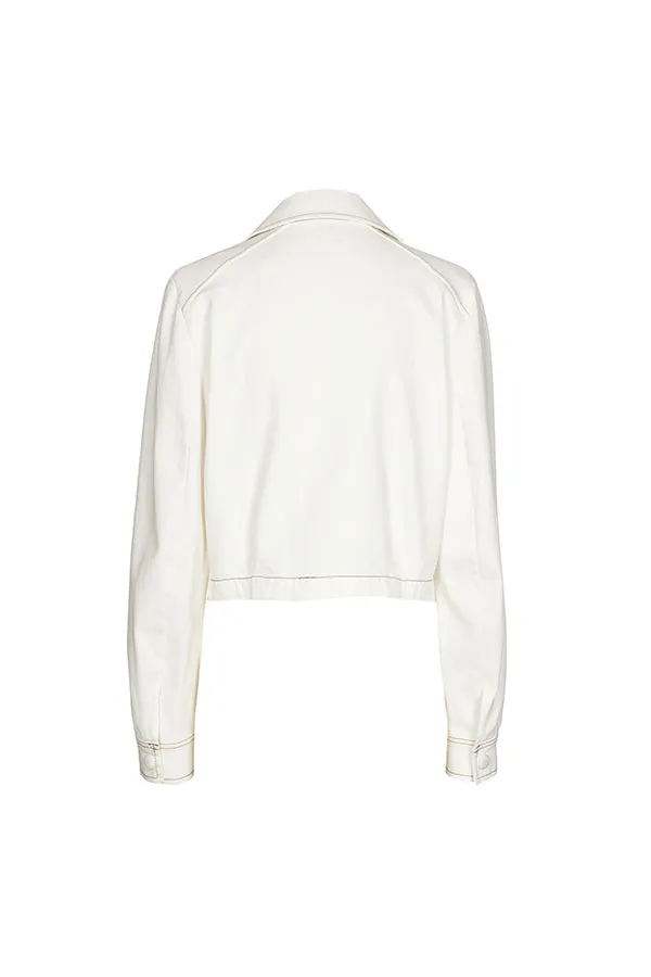 FLOWER DETAIL SHORT COTTON JACKET