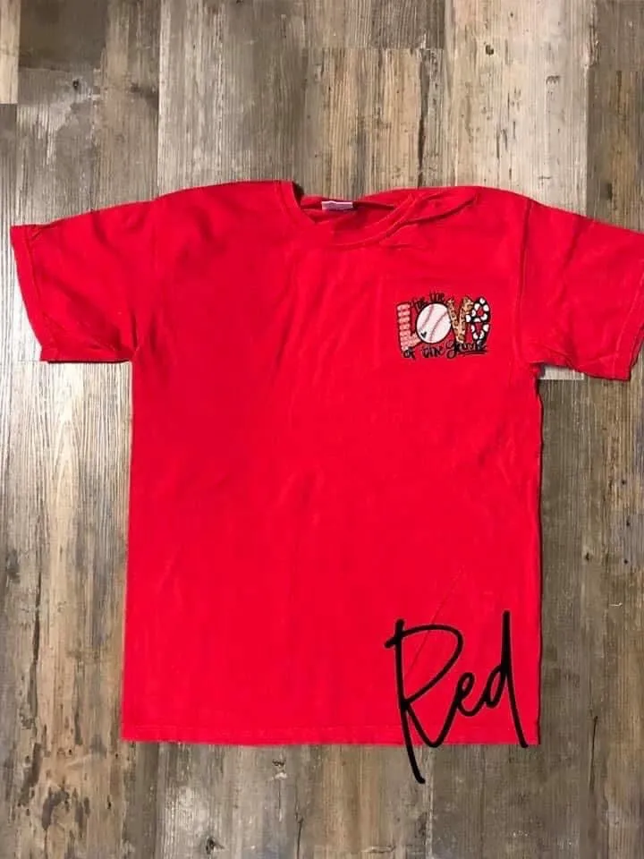 For The Love Of The Game Baseball Pocket Tee