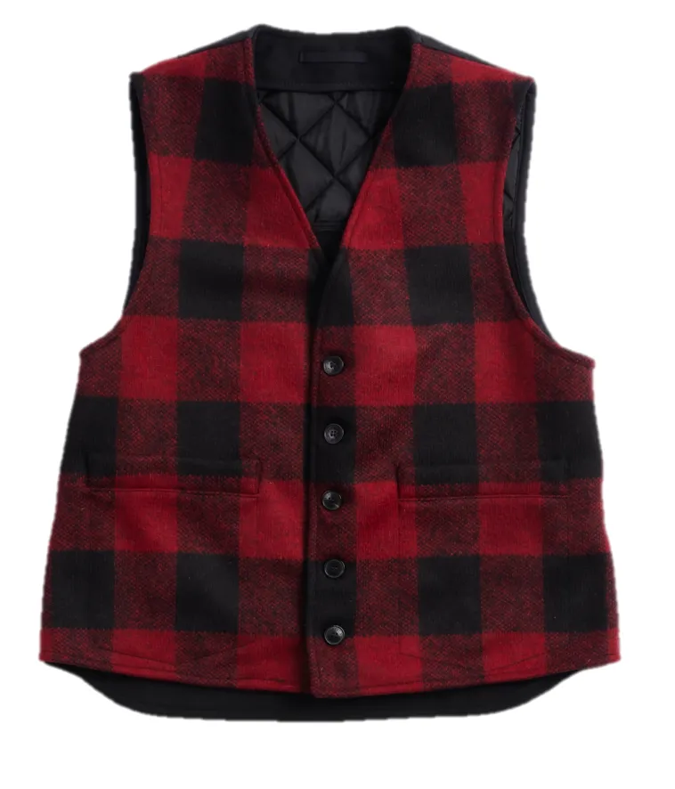 【Fortela】CLAUDIO FTU05 GILET／美式工裝 紅格紋羊毛背心