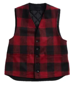 【Fortela】CLAUDIO FTU05 GILET／美式工裝 紅格紋羊毛背心