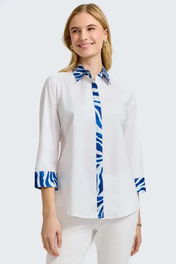 Foxcroft Luna Tonal Zebra Blouse