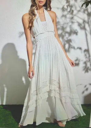 GIA MAXI LACE HALTER DRESS