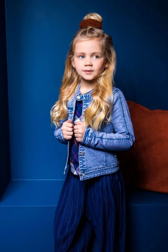 Girls Denim Jacket in Light Blue