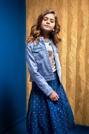 Girls Denim Jacket in Light Blue