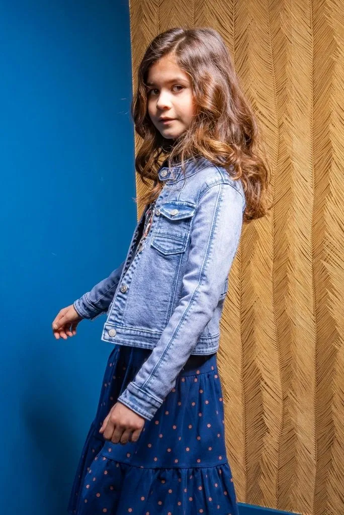 Girls Denim Jacket in Light Blue