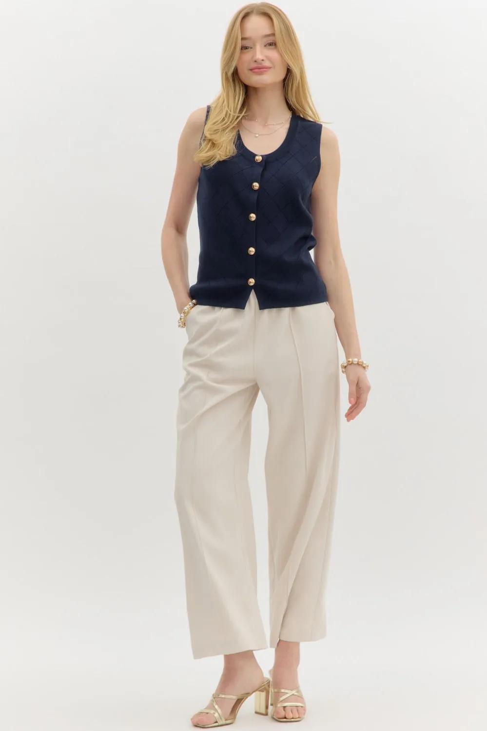 Gold Button Knit Vest