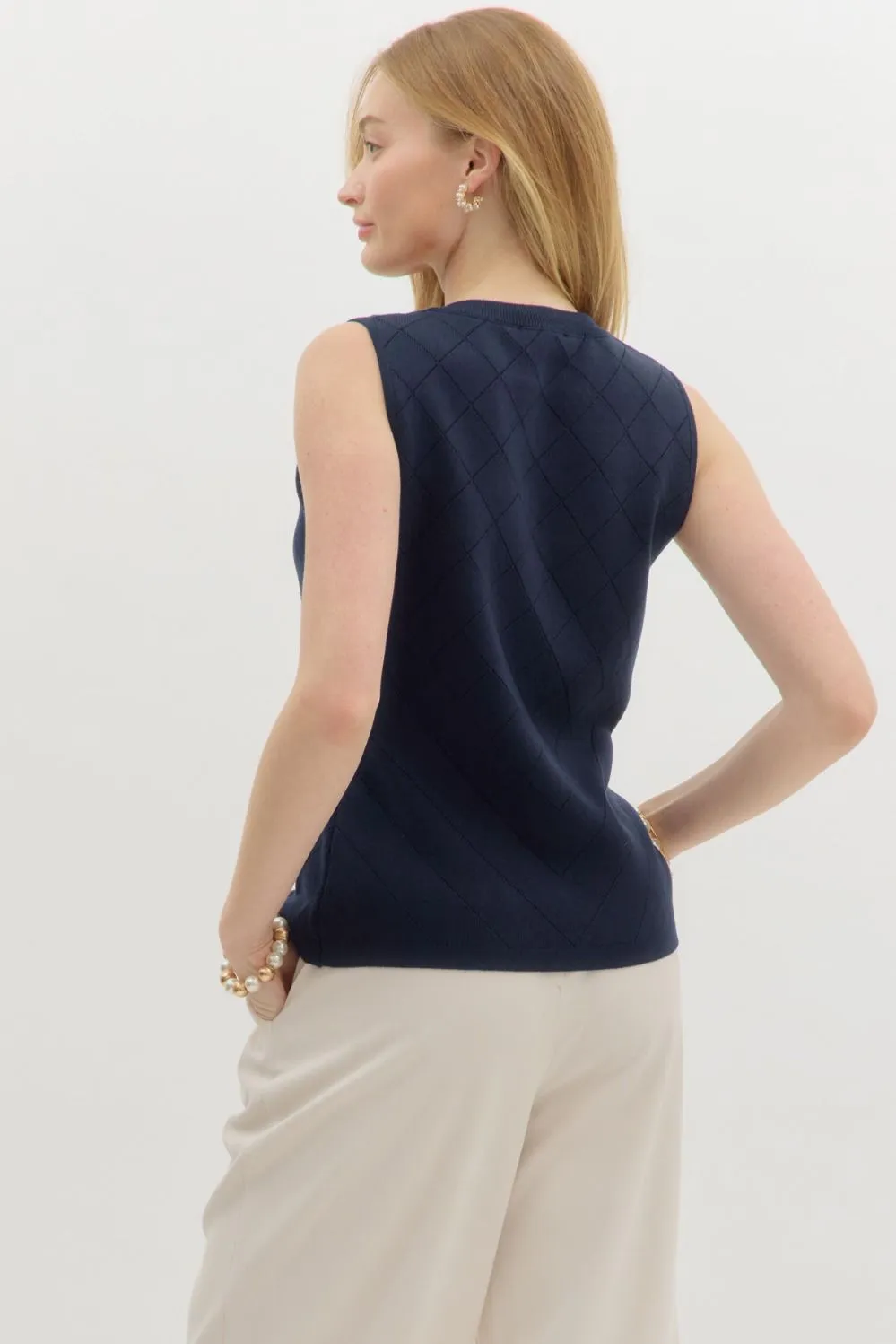 Gold Button Knit Vest