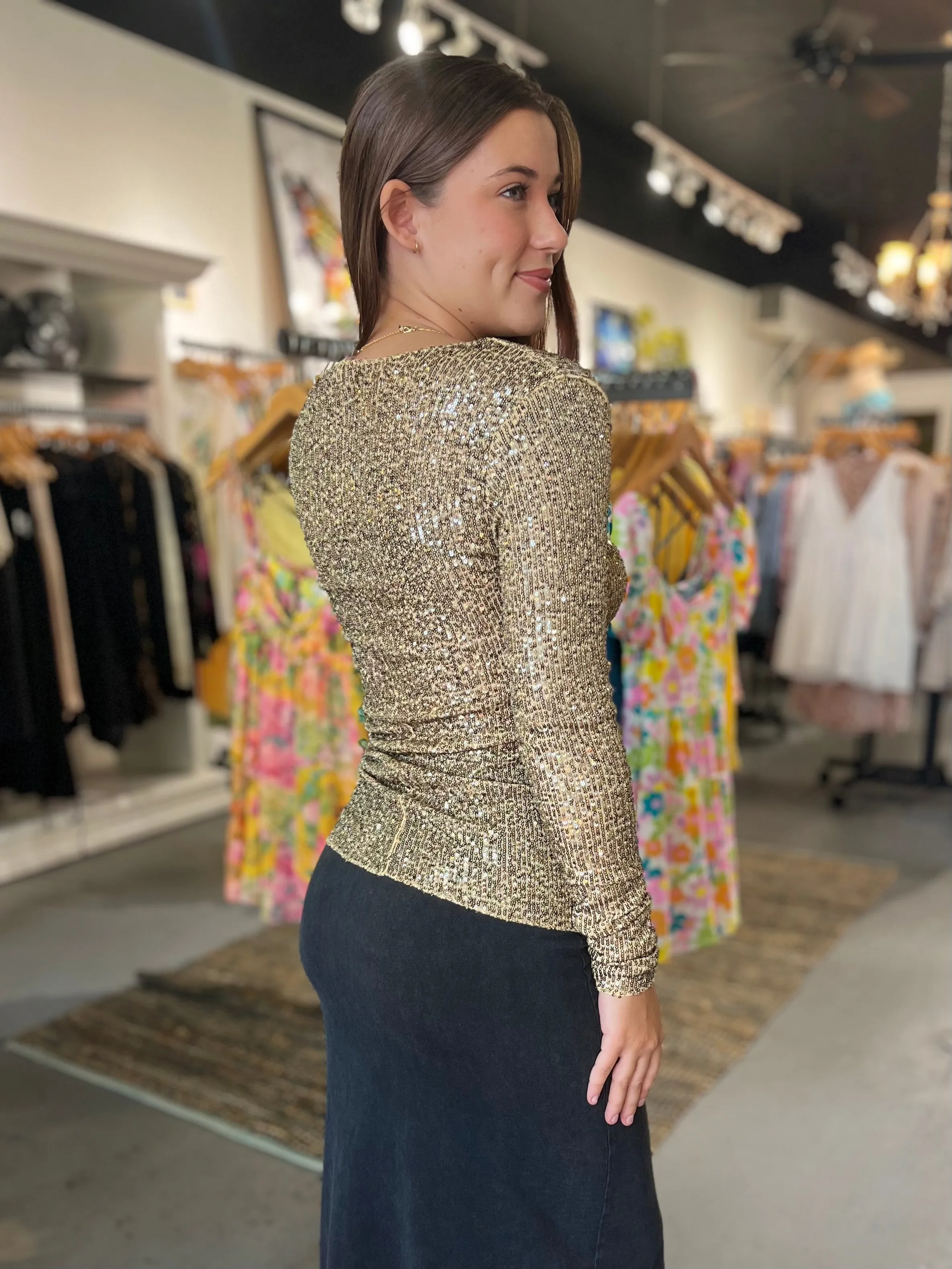Gold Sequin Top