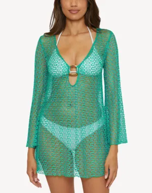 Golden Crochet Tunic Cover Up