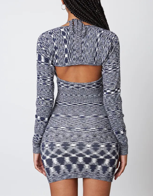 Halter Missoni Print Mini Dress