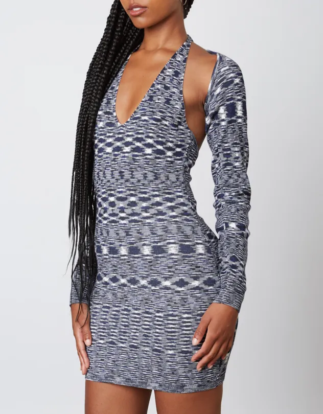 Halter Missoni Print Mini Dress