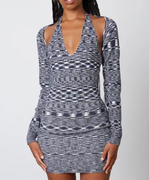 Halter Missoni Print Mini Dress