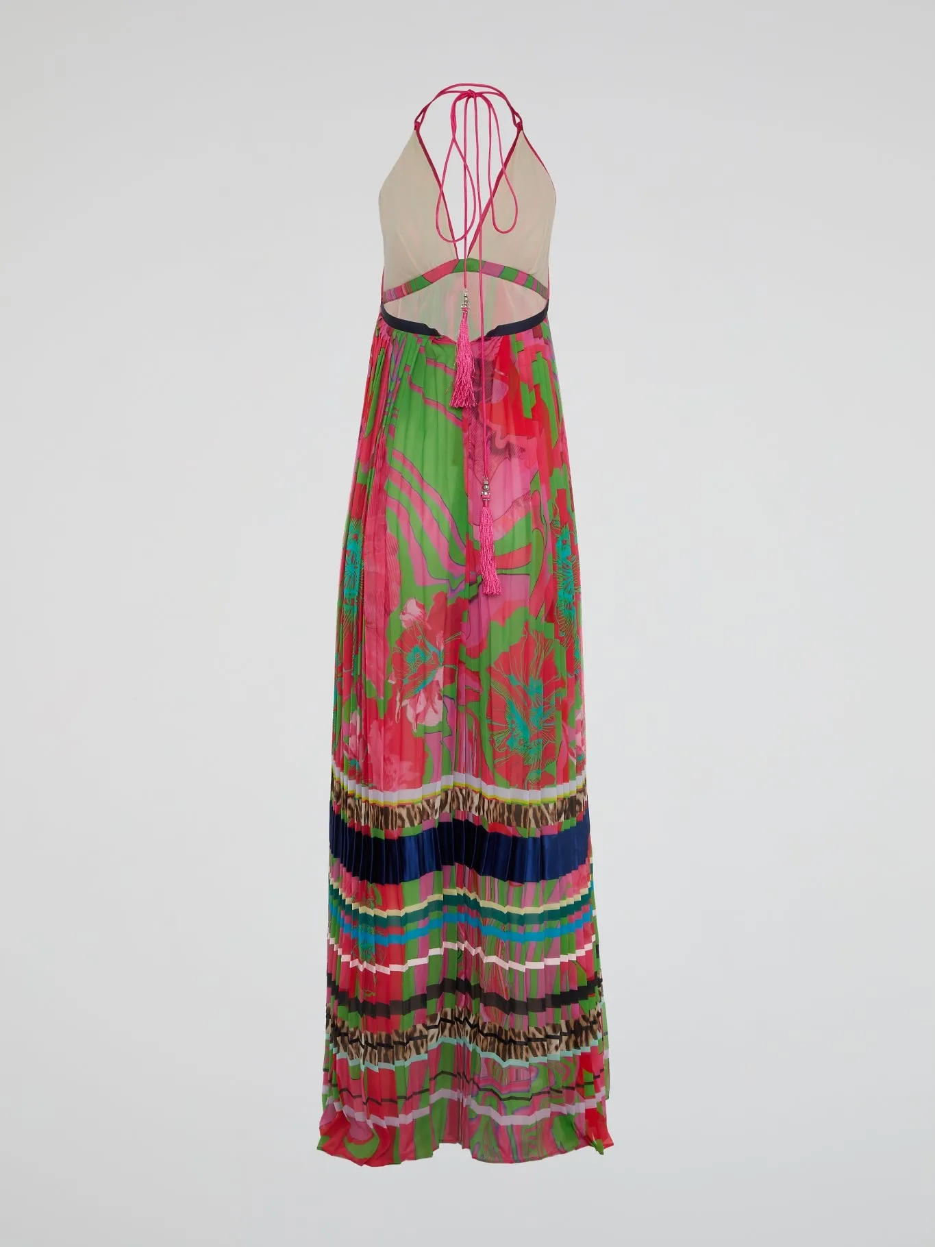 Halter Neck Accordion Maxi Dress