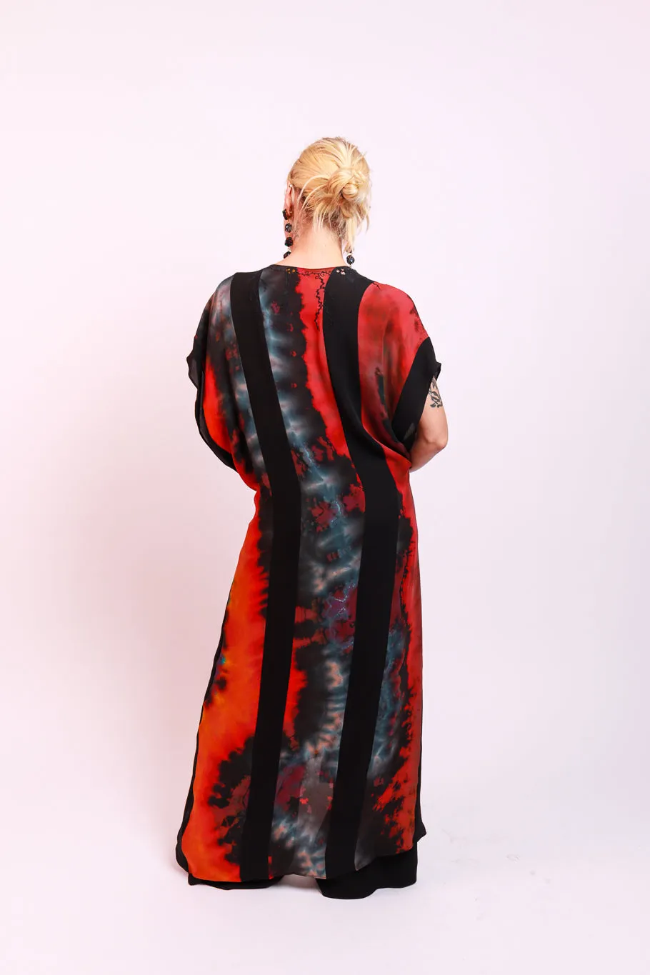 Hand Embroidered Tie Dye Duster