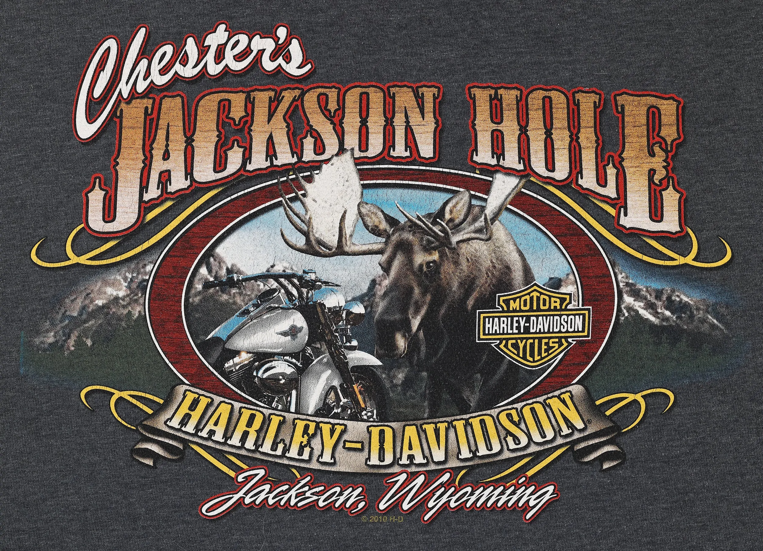 Harley Davidson Jackson Hole Dealership Pocket  T Shirt - Grey - XL