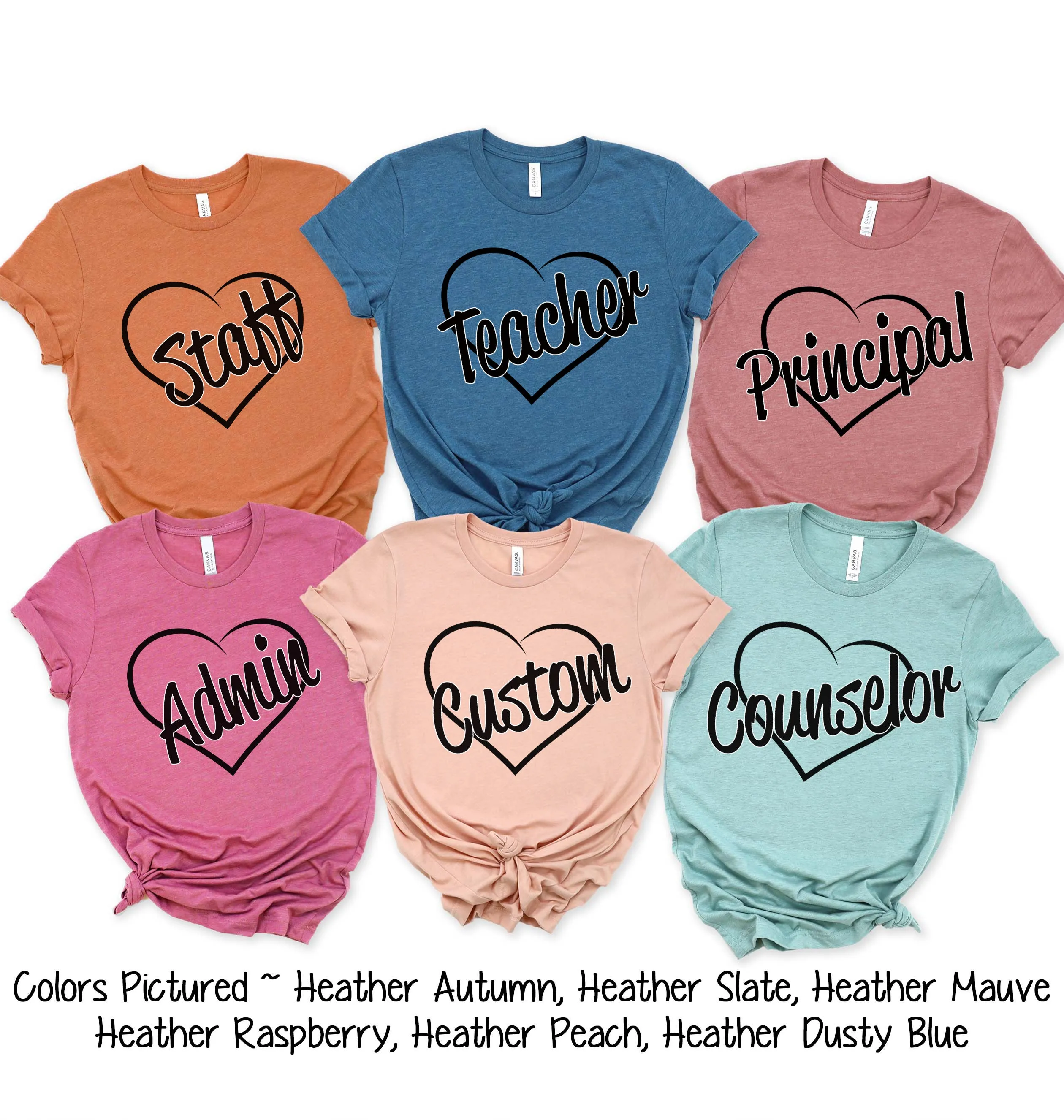 Heart Outline Teacher Tee