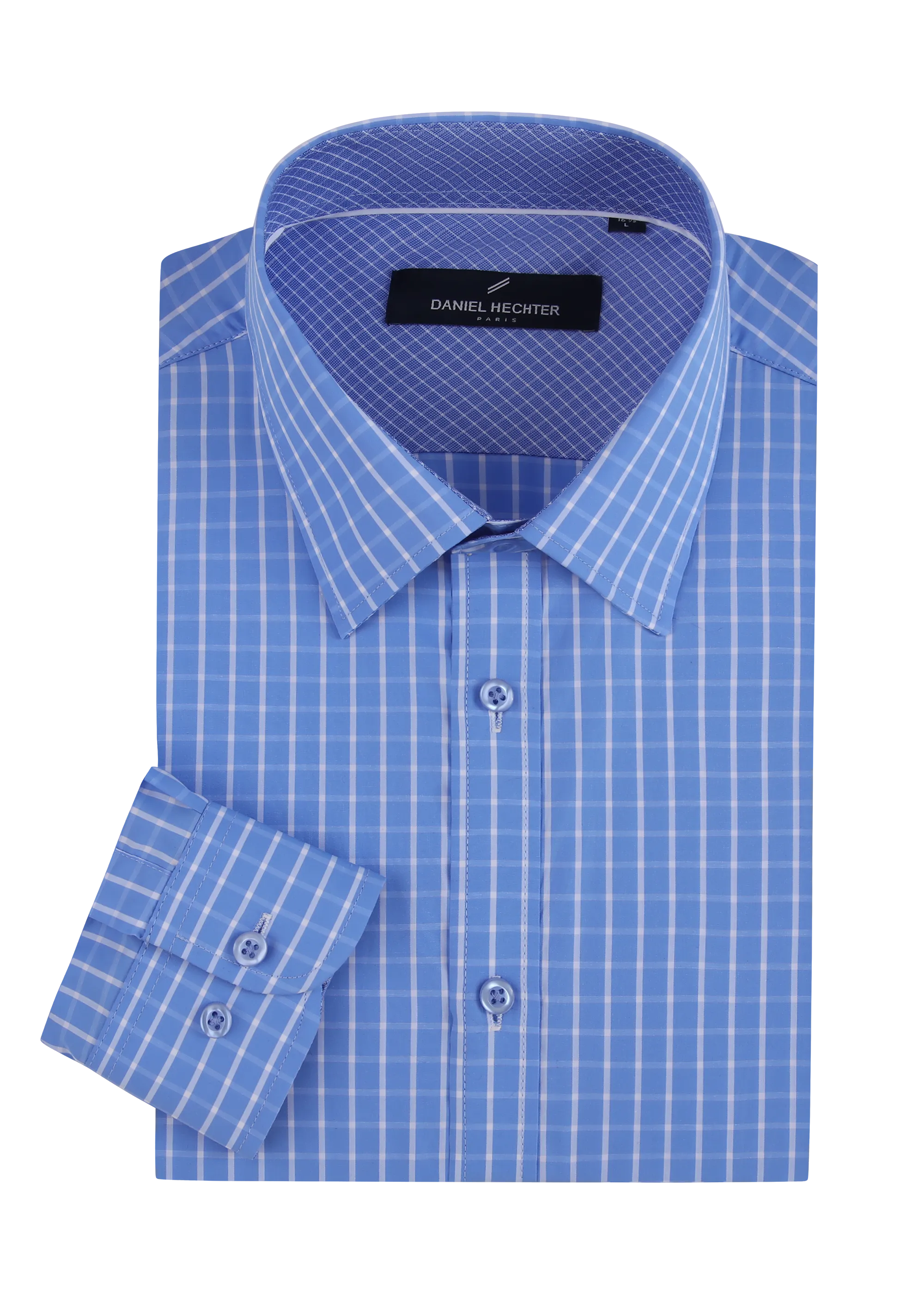 Hechter Paris Grid Slim Fit Dress Shirt
