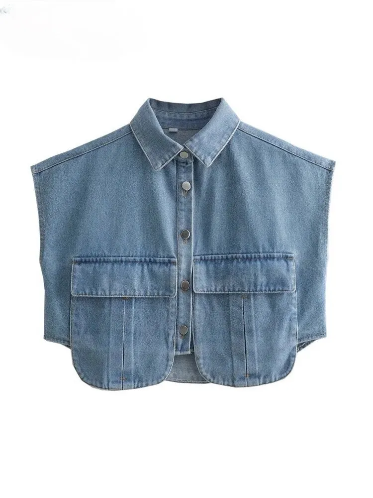 ‘Hera’ Denim Crop Top