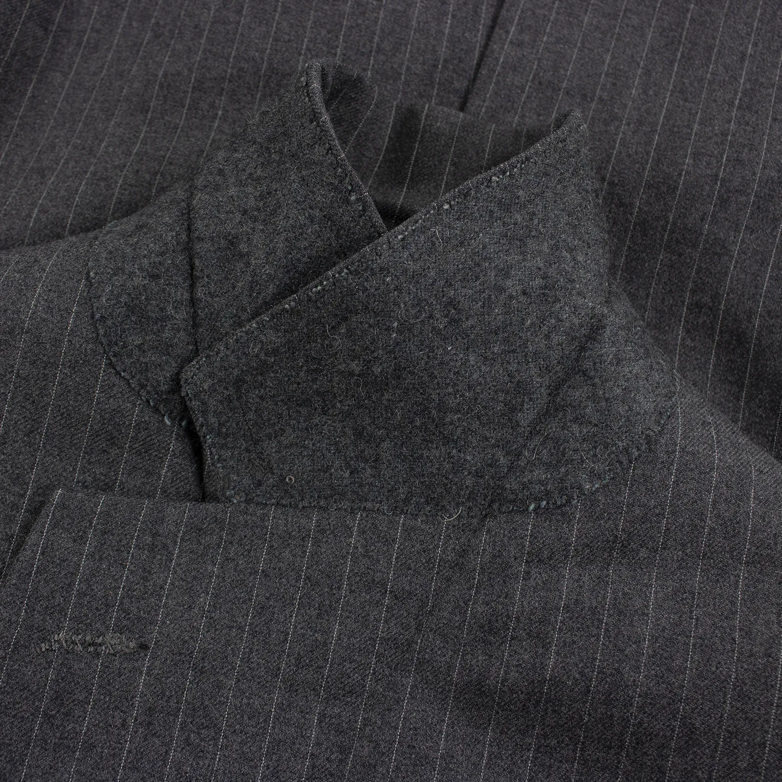 Hickey Freeman 3-PIECE Grey Wool Striped Vented Flat Front 2Btn Suit 42L