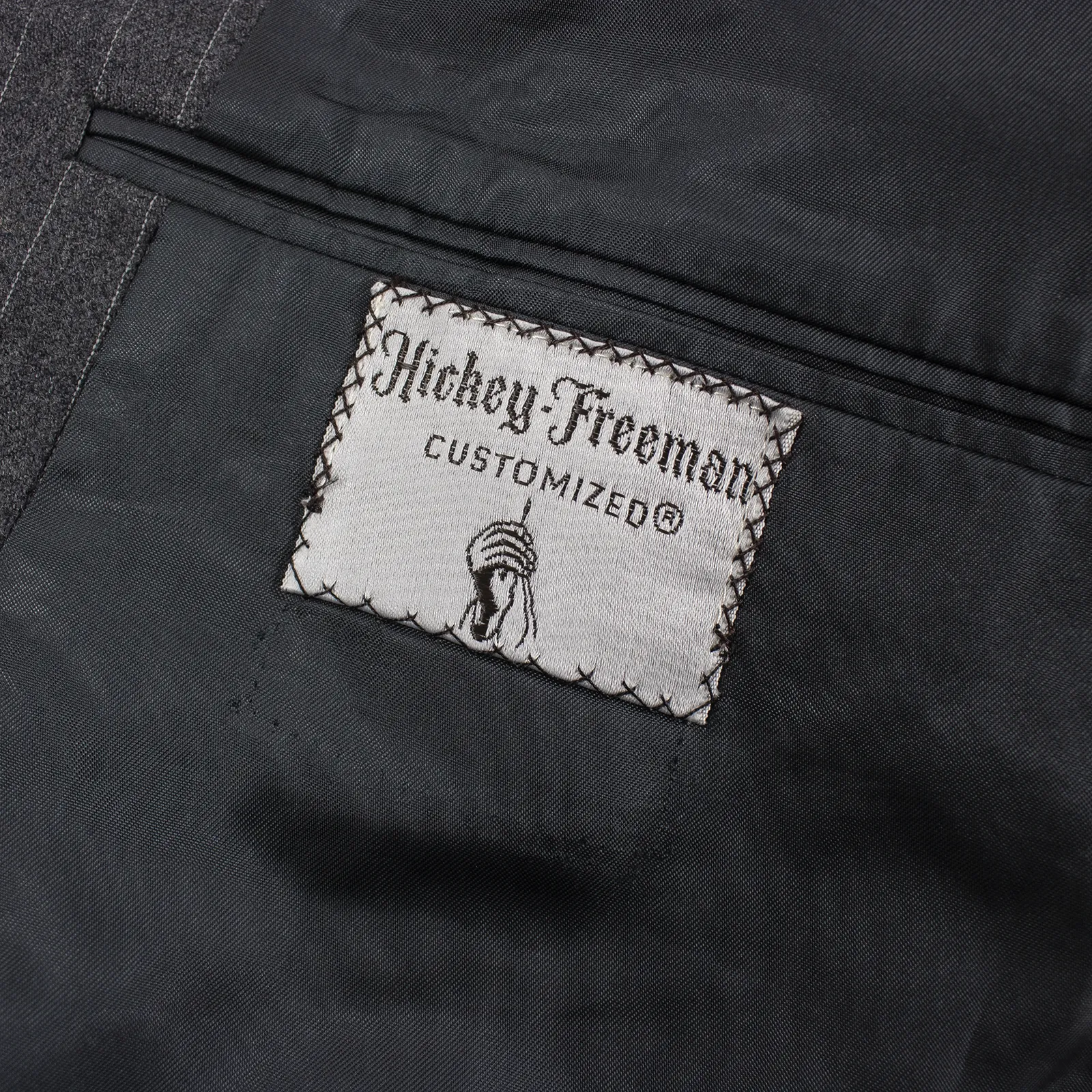Hickey Freeman 3-PIECE Grey Wool Striped Vented Flat Front 2Btn Suit 42L